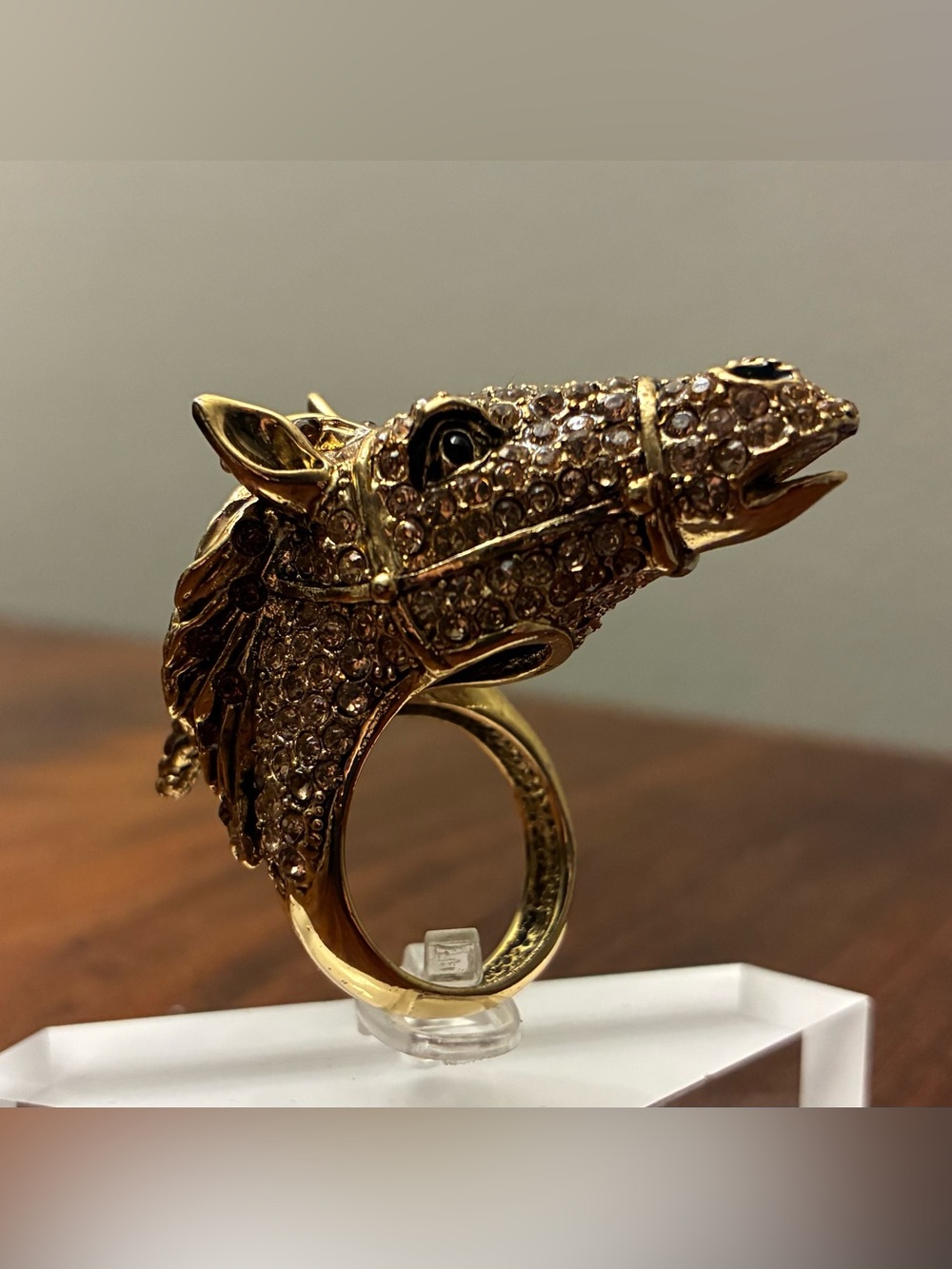 Gold Horse Head Statement Ring